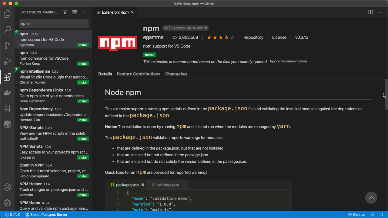 install npm visual studio code