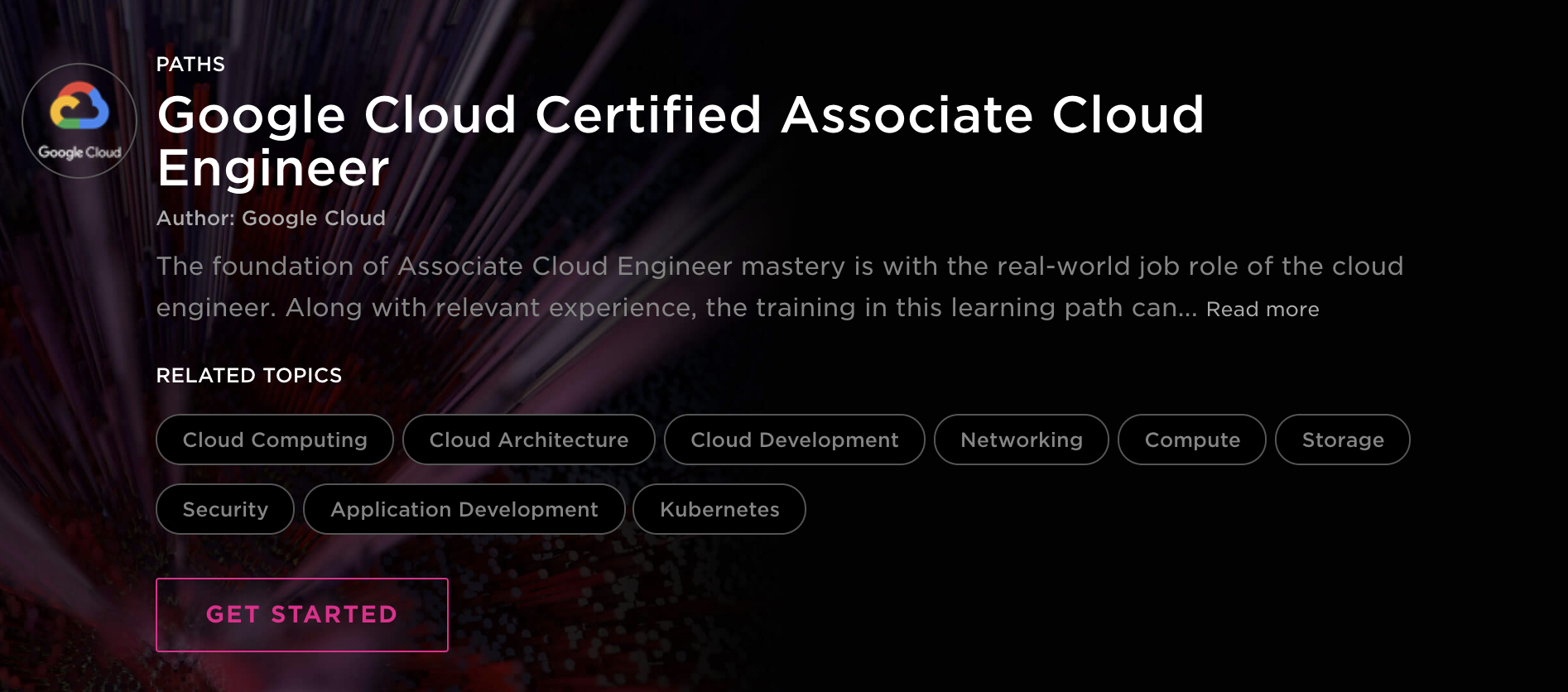 Google Cloud Certified Associate Cloud Engineer learning path