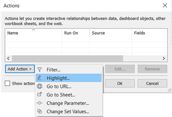 Configuring Dashboard Actions in Tableau 2