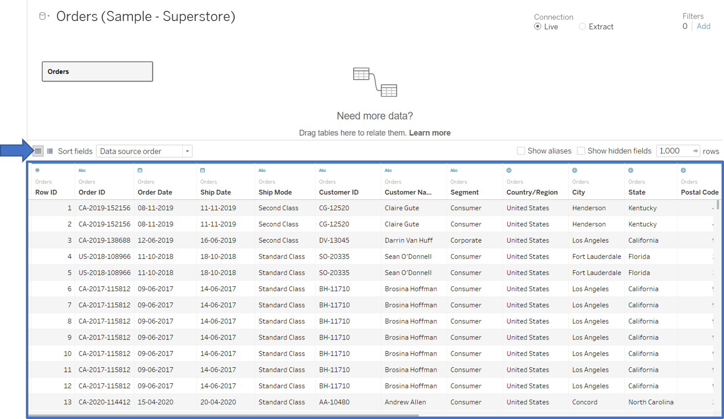 Data Preview Pane